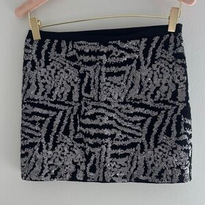 Vintage Early 00’s Theory Veronika Black & Silver Mini Skirt NWT